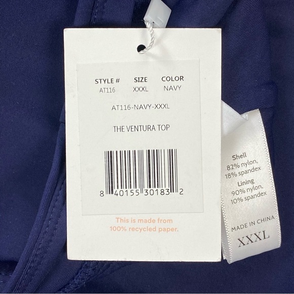 Andie Swim 2 Piece Bikini Swimsuit The Ventura Rib Top & Banded Cheeky Bottom - Picture 8 of 10